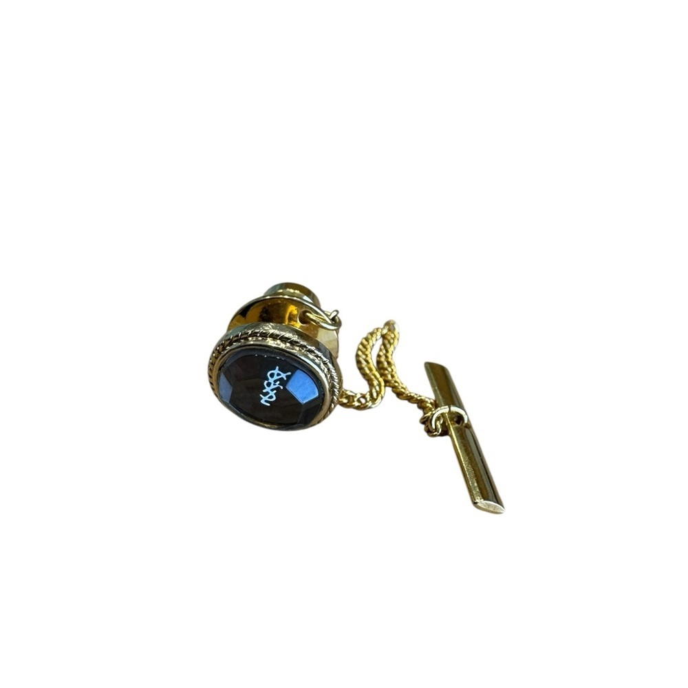 Gold and Black Cufflink with Chain